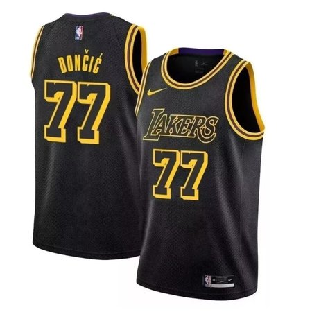 Unisex Los Angeles Lakers Luka Doncic Black Swingman Jersey - Statement Edition